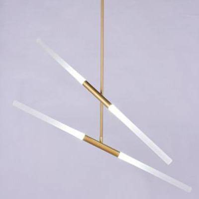 Golden design pendant lamp in chic tube