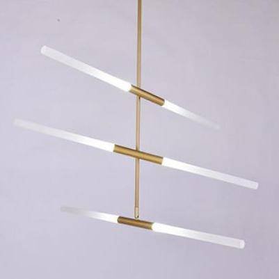 Suspension design doré en tube chic - vue 7 sur 7