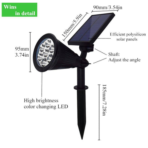 Spot 7 LED extérieur solaire à lumière colorée - vue 3 sur 5