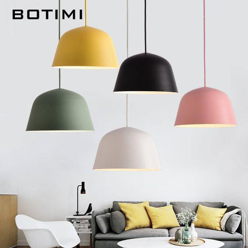 Suspension design à LED de couleur Macaron - vue 7 sur 11