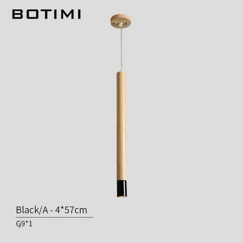 Suspension design tube en bois Botimi