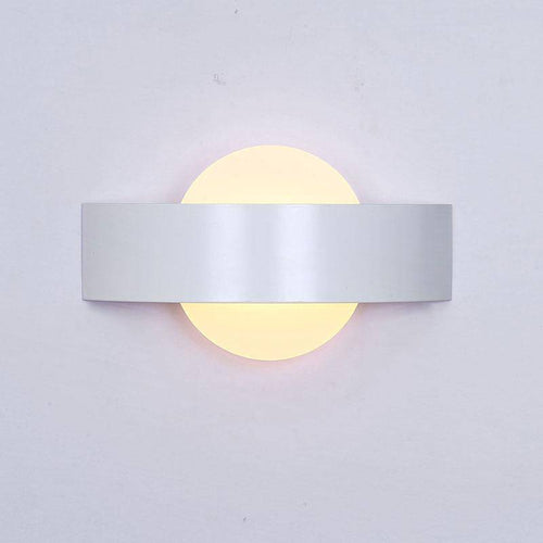 wall lamp curved LED design with glass ball Indoor (black or white)