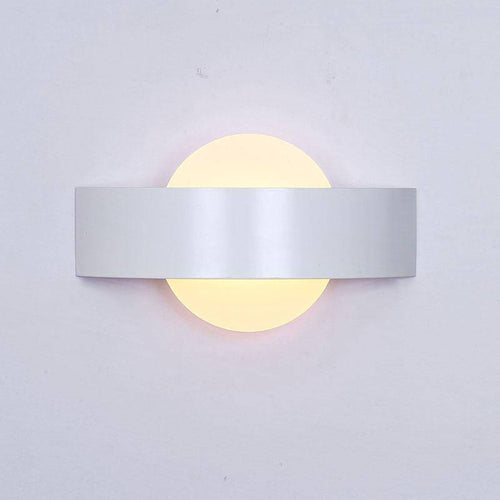 Applique design LED courbée avec boule en verre Indoor (noir ou blanc)
