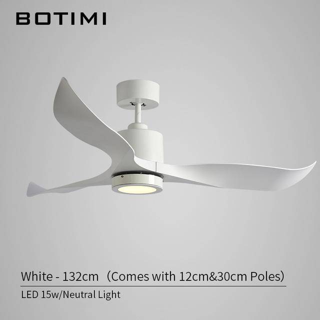 Ceiling fan LED design with wavy blades (black or white)