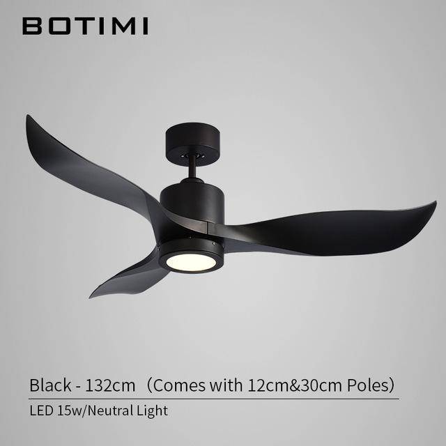 Ceiling fan LED design with wavy blades (black or white)