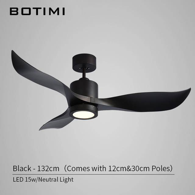 Ventilateur de plafond design LED à pales ondulées (noir ou blanc)