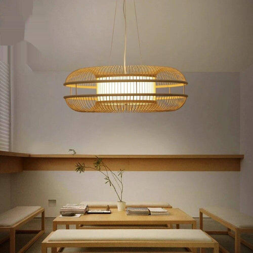 pendant light oval design in bamboo Chandy