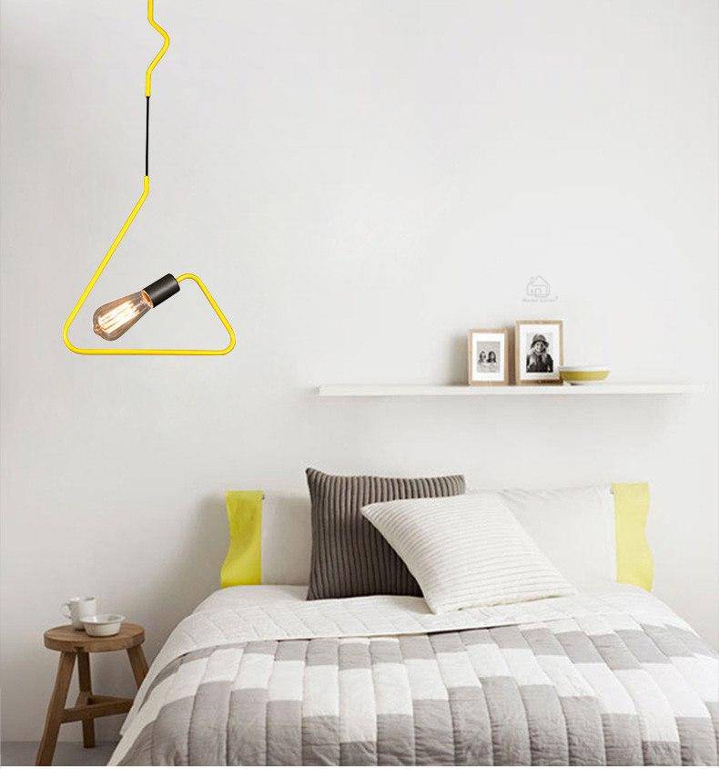 Design LED pendant light in geometric shape of colors