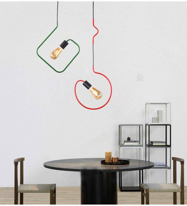 Suspensions design LED en forme géométriques de couleurs - vue 8 sur 9