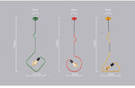 Suspensions design LED en forme géométriques de couleurs