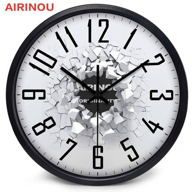 Horloge murale design style cassure 3D Effect