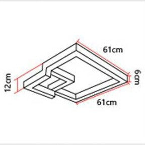 Plafonnier LED design 3D en métal - vue 6 sur 7