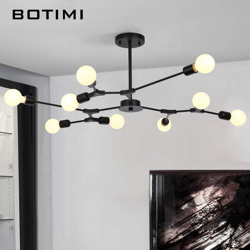 Lustre design à LED avec branches noires Pendente
