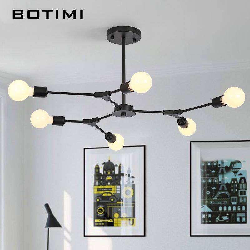 Lustre design à LED avec branches noires Pendente