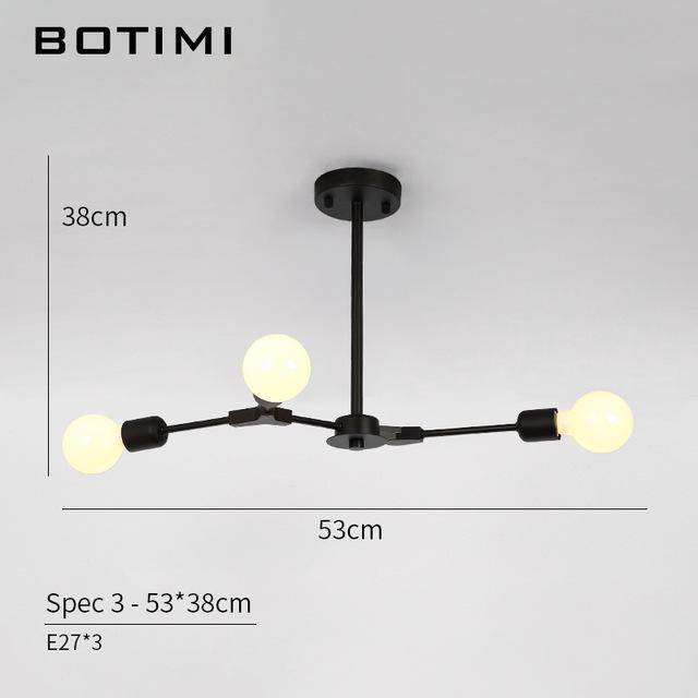 Lustre design à LED avec branches noires Pendente