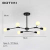 Lustre design à LED avec branches noires Pendente
