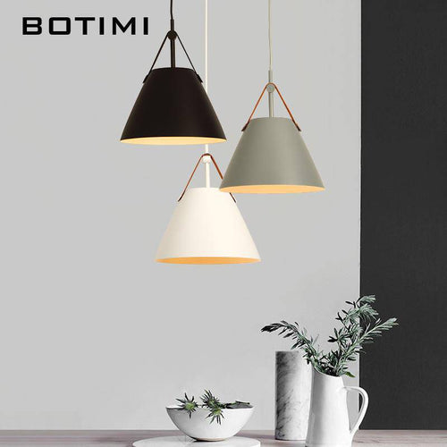 Design LED metal and fabric Botimi pendant lamp