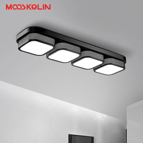 Modern LED ceiling light with bright squares Corridor