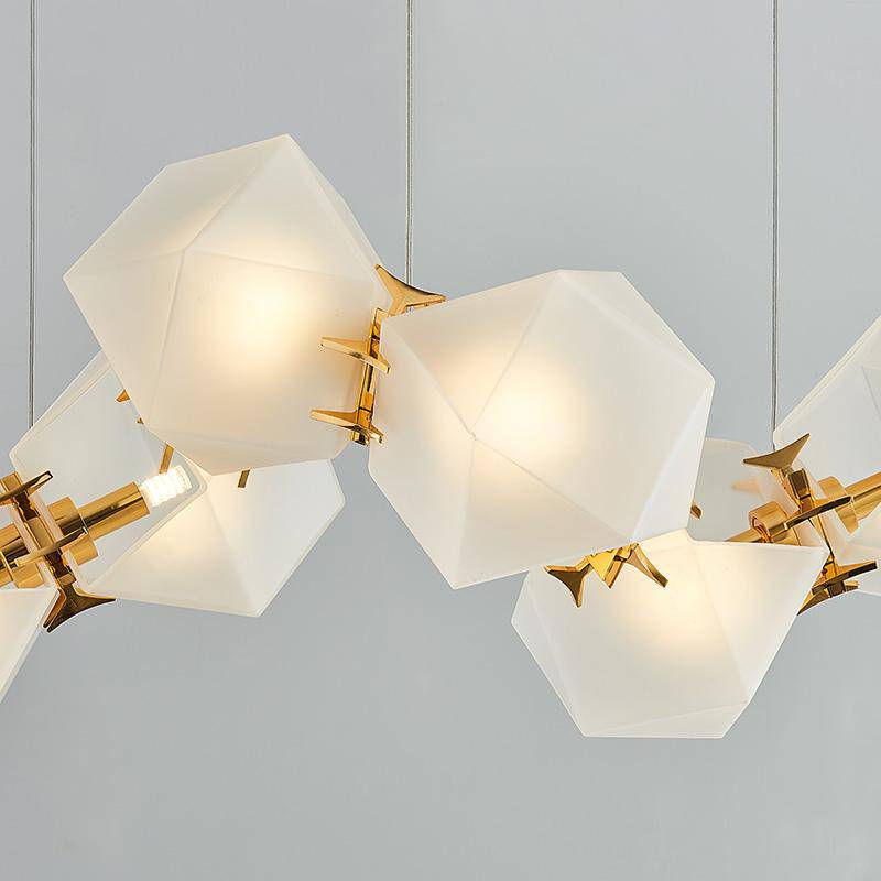 Lustre design moderne doré à LED Avize - vue 7 sur 7