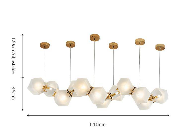 Lustre design moderne doré à LED Avize - vue 6 sur 7