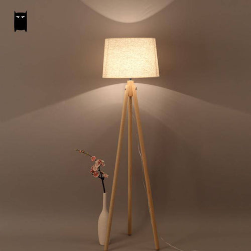 Floor lamp Scandinavian wooden tripod