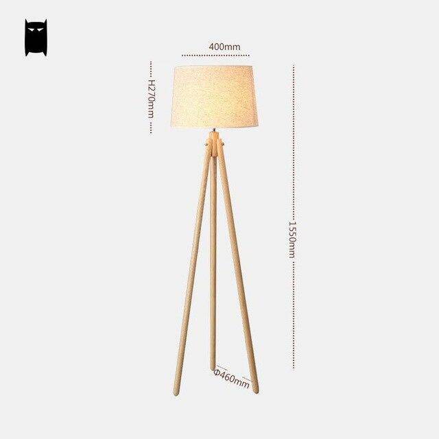 Floor lamp Scandinavian wooden tripod