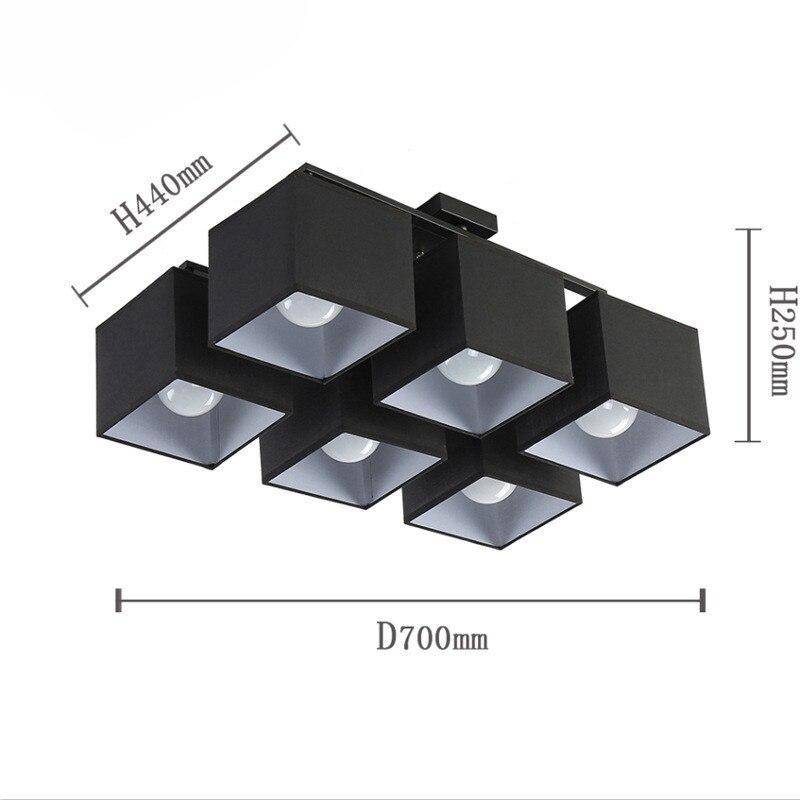 Plafonnier LED en tissu avec abat-jours cubiques