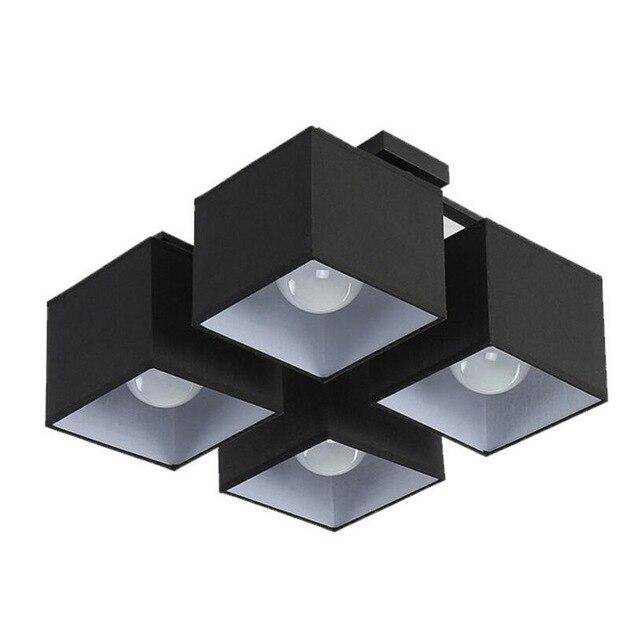 Plafonnier LED en tissu avec abat-jours cubiques