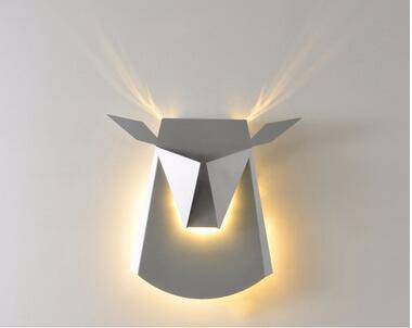 Applique design LED en forme de tête cerf de couleur - vue 5 sur 7