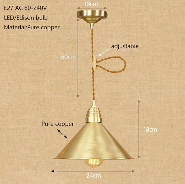 Suspension design à LED avec abat-jour doré Iron Loft