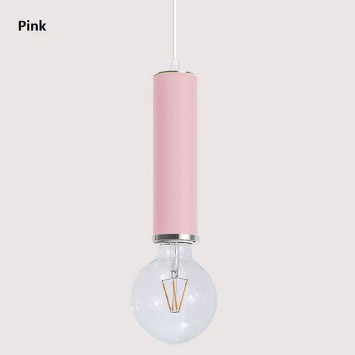 Suspension design LED en tube de couleur