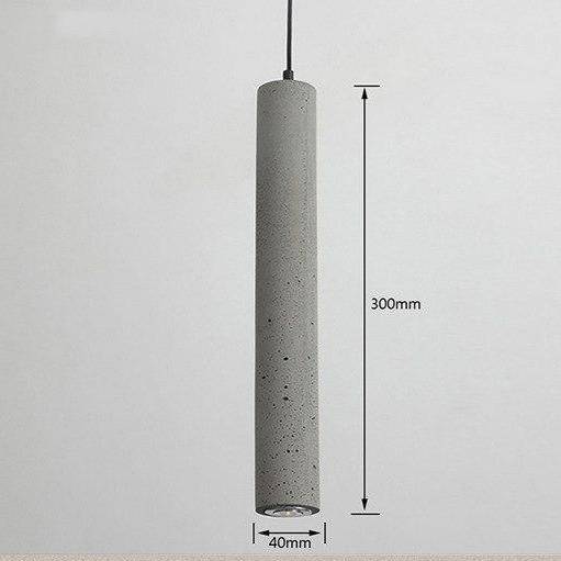 Design pendant light Tube in cement Nordic