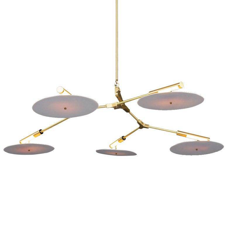 LED design chandelier with golden or black branches and Style circles