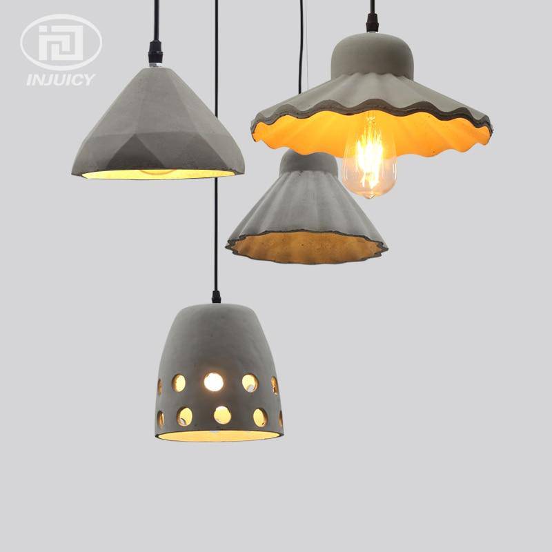 Suspension design en résine style ciment de plusieurs formes Loft - vue 3 sur 9
