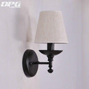 Applique murale LED rustique avec abat-jour en tissu