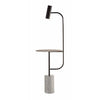 Lampadaire design doré avec table et base en marbre Phube