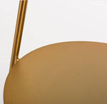 Lampadaire design doré avec table et base en marbre Phube