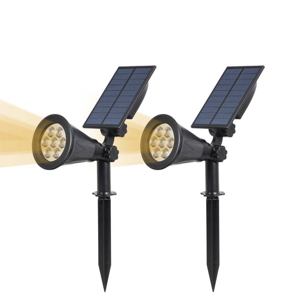 Meykoers Lampe Spot LED Solaire, avec Panneau Solaire Lampe Jardin, 2pcs  Extérieur Solaire pour Jardin