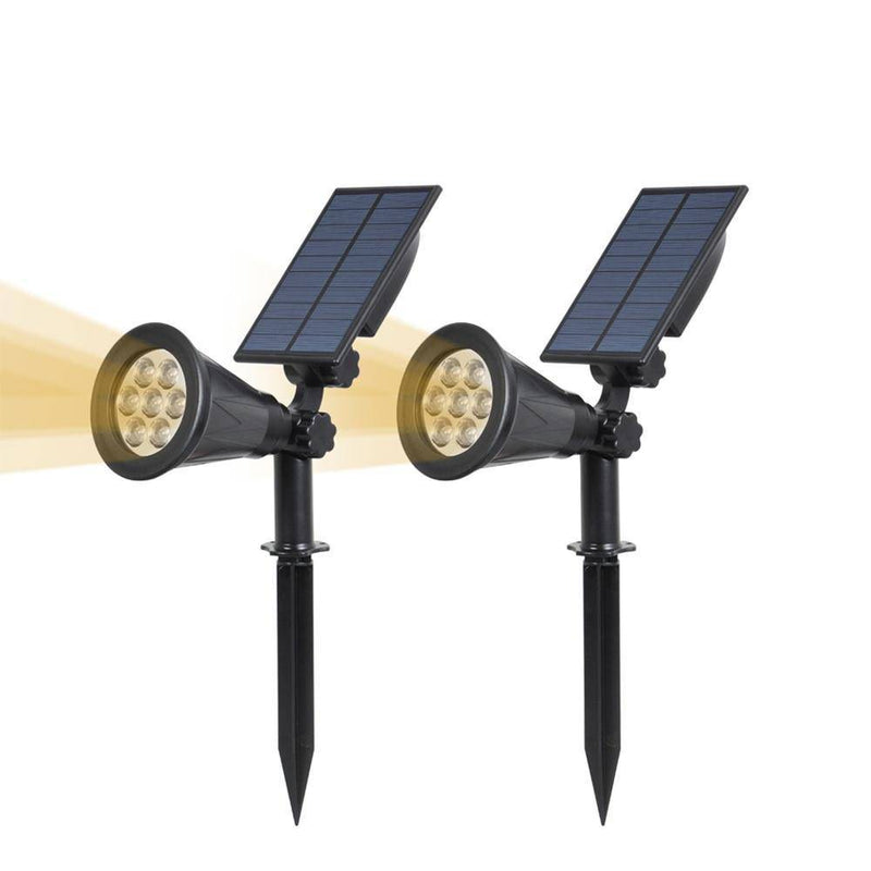 Spot dirigeable LED extérieur solaire à piquer (lot de 2)