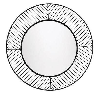 Miroir mural décoratif rond en métal noir Lattice - vue 6 sur 5