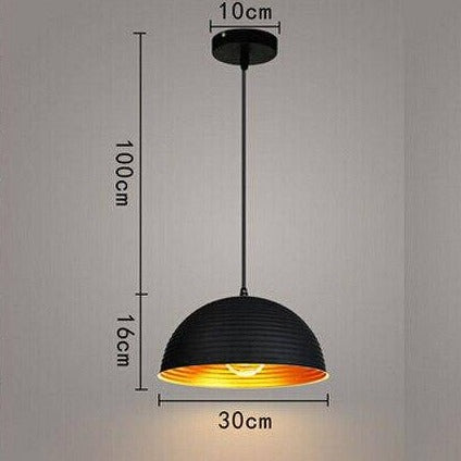 Lámpara de suspensión design media bola rayada Cubierta