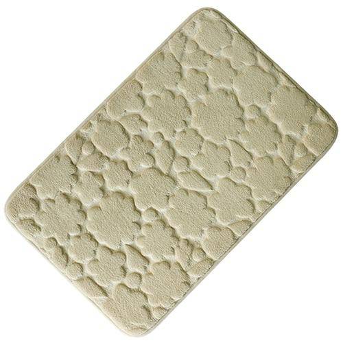 Coloured rectangle bath mat with embossed figure Comfortable