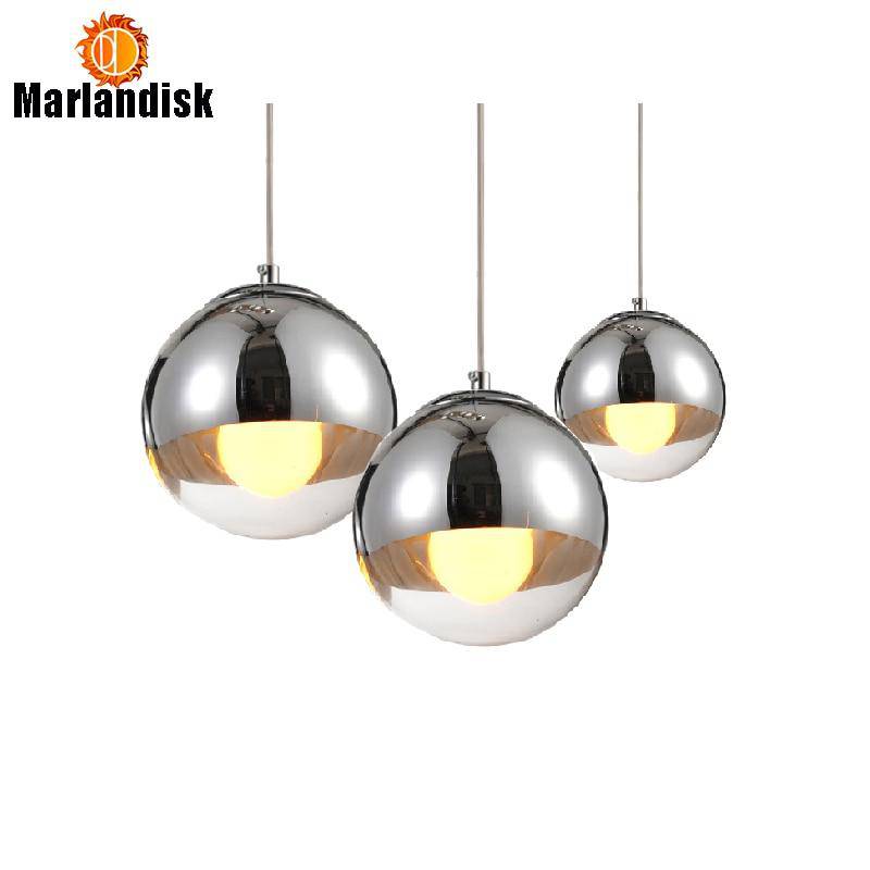 Suspension design LED boule en verre et chromée Copper