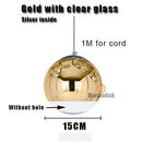 Suspension design LED boule en verre et chromée Copper