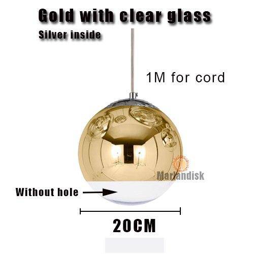 Suspension design LED boule en verre et chromée Copper - vue 14 sur 20
