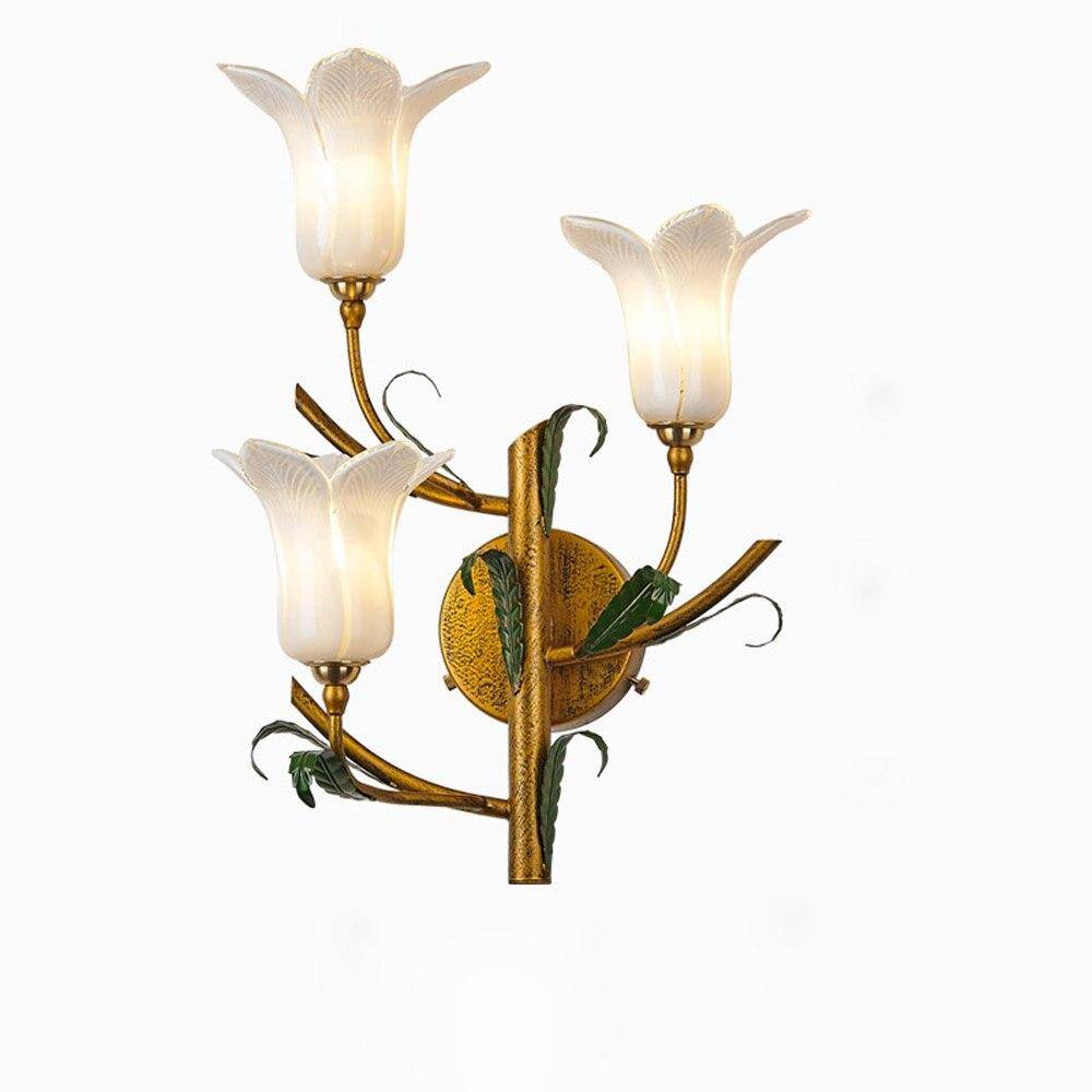 Applique murale rustique LED avec abat-jour style fleur colorée - vue 6 sur 7