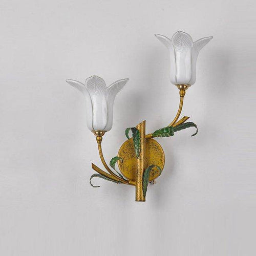 Applique murale rustique LED avec abat-jour style fleur colorée - vue 6 sur 7
