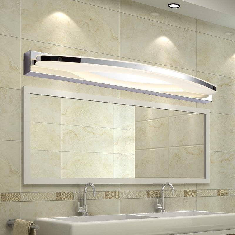 Aplique LED para espejo y baño, cromado y redondeado