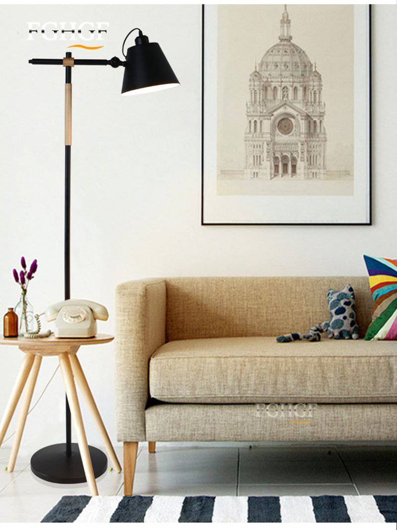 Lampadaire en bois et métal design ajustable Floor - vue 6 sur 8