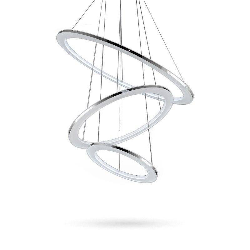 Lustre design avec plusieurs cercles chromés entrelacés Rings